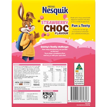 Nesquik Cereal Bar Strawberry Choc 6 pack