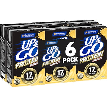 Up&Go Protein Energize Liquid Breakfast Banana 250mL x 6 pack