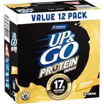 Up&Go Protein Energize Liquid Breakfast Banana 250mL x 12 pack