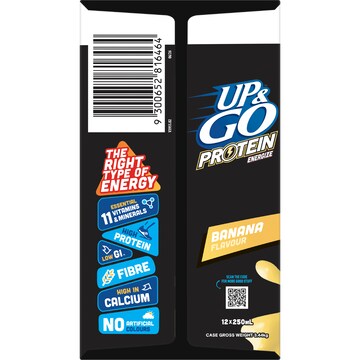 Up&Go Protein Energize Liquid Breakfast Banana 250mL x 12 pack