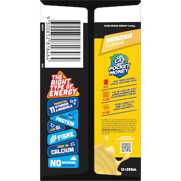 Up&Go Protein Energize Liquid Breakfast Banana 250mL x 12 pack