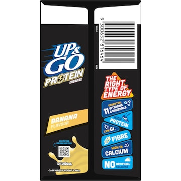 Up&Go Protein Energize Liquid Breakfast Banana 250mL x 12 pack
