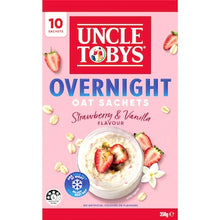 Uncle Tobys Overnight Oat Sachets Strawberry & Vanilla 10 pack