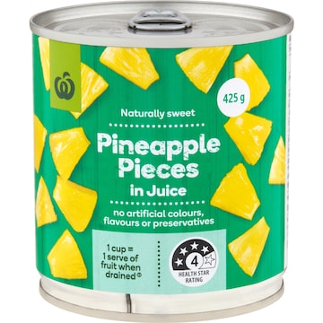 Woolworths Pineapple Pieces In Juice 425g