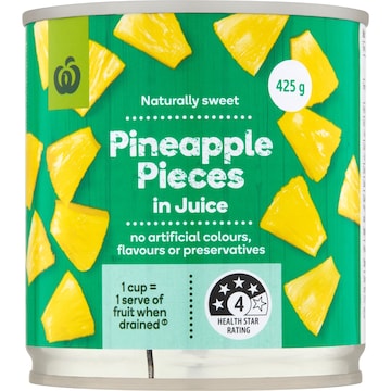 Woolworths Pineapple Pieces In Juice 425g