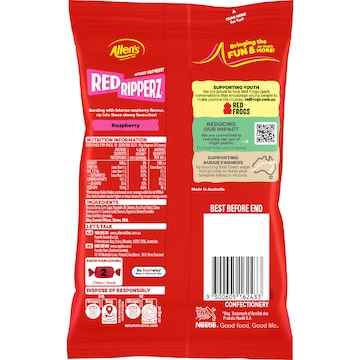 Allen's Red Ripperz Lollies Intense Raspberry 150g