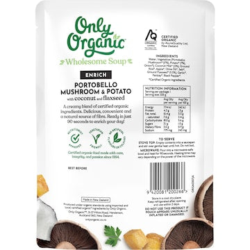 Only Organic Enrich Soup Pouch Portobello Mushroom & Potato 320g