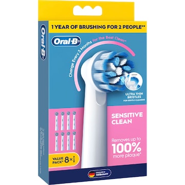Oral-B Sensitive Clean Replacement Tooth Brush Heads 8 pack