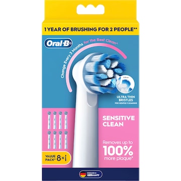 Oral-B Sensitive Clean Replacement Tooth Brush Heads 8 pack