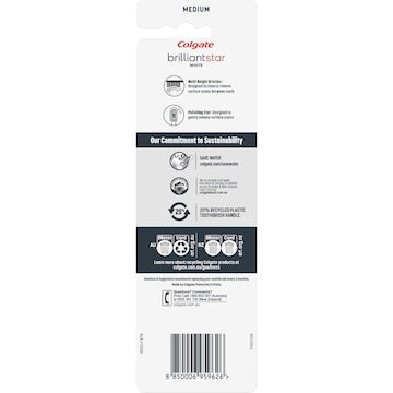 Colgate Toothbrush Brilliant Star White Medium 3 pack