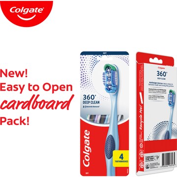 Colgate Toothbrush 360 Deep Clean Soft 4 pack