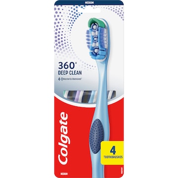 Colgate 360 Deep Clean Toothbrush Medium Value 4 pack