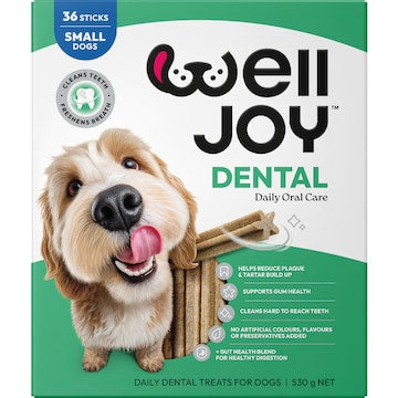 WellJoy Dental Dog Stick Treats Small 36 pack