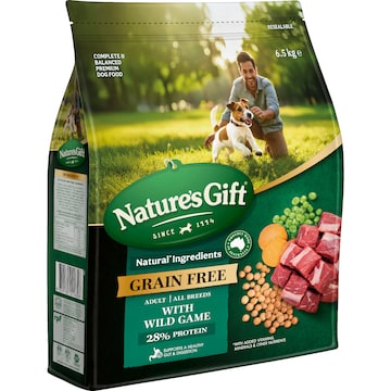 Nature's Gift Grain Free Adult Dry Dog Food With Wild Game 6.5kg
