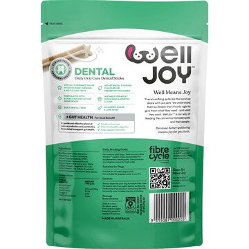 WellJoy Dental Dog Stick Treats Medium 8 pack
