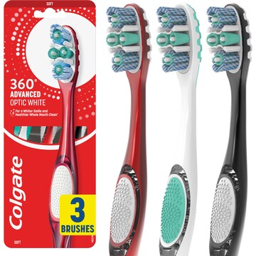 Colgate 360 Advanced Optic White Soft Toothbrush 3 pack
