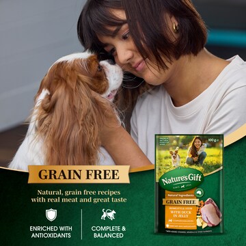 Nature's Gift Grain Free Wet Dog Food Stew Jelly with Duck Pouch 100g