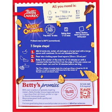 Betty Crocker Chocolate Honeycomb Violet Crumble Brownie Mix 310g