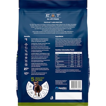 True Blue Freeze Dry Raw Coated Dry Dog Food Grain Free With Lamb 2.5kg