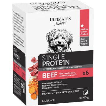 Ultimates Indulge Wet Dog Food Single Protein Beef Multipack 100g x 6 pack
