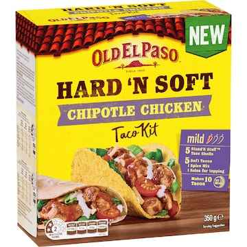 Old El Paso Hard N Soft Taco Kit Chipotle 350g
