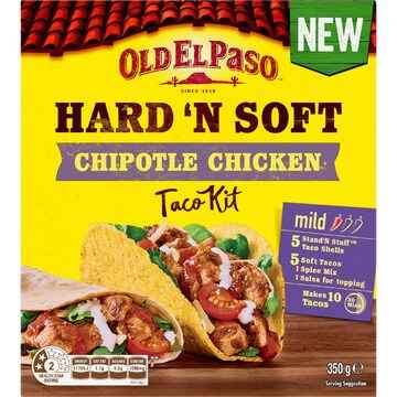 Old El Paso Hard N Soft Taco Kit Chipotle 350g