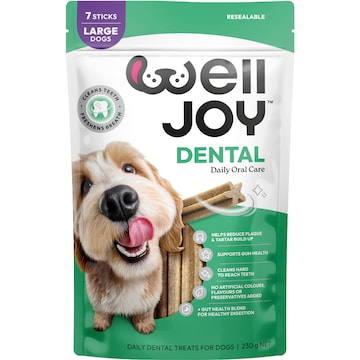 WellJoy Dental Dog Stick Treats Large 7 pack