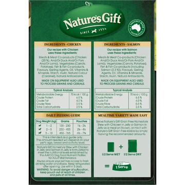 Nature's Gift Jelly Combo Wet Dog Food With Chicken & Salmon 100g x 8 pack