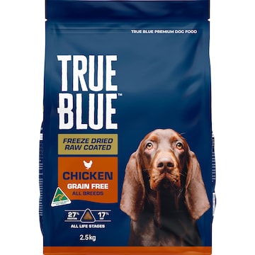 True Blue Freeze Dry Raw Coated Dry Dog Food Grain Free With Chicken 2.5kg