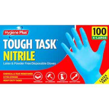 Hygiene Plus Tough Task Nitrile Latex & Powder Free Gloves Extra Large 100 pack