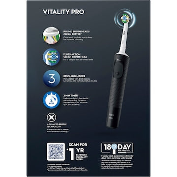 Oral-B Vitality Pro Set Rechargeable Toothbrush Deeper Clean Black each