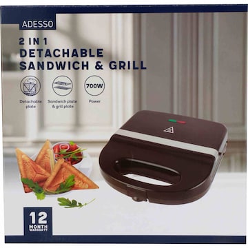 Adesso 2 In 1 Detachable Sandwich & Grill each
