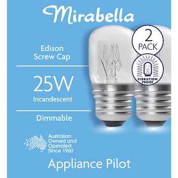 Mirabella Appliance Globe ES 25W 2 pack