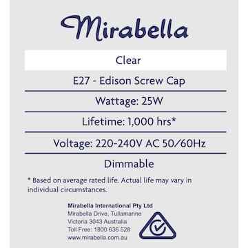 Mirabella Appliance Globe ES 25W 2 pack