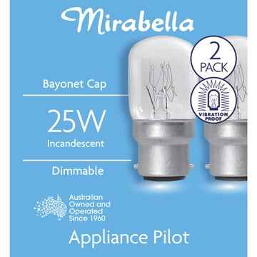Mirabella Appliance Globe BC 25W 2 pack