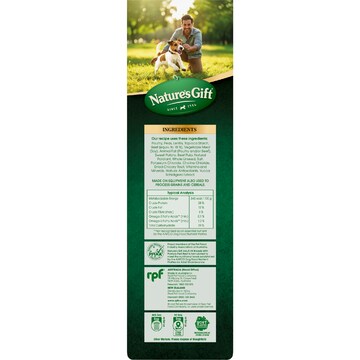 Nature's Gift Grain Free Adult Dry Dog Food With Pasture Fed Beef 2.5kg