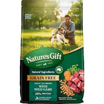 Nature's Gift Grain Free Adult Dry Dog Food With Wild Game 2.5kg
