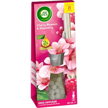 Air Wick 2x Essential Oil Reed Diffuser Cherry Blossom & Raspberry 42mL