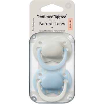 Tommee Tippee Natural Latex Soother 0-6M Assorted 2 pack