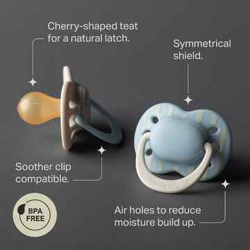 Tommee Tippee Natural Latex Soother 0-6M Assorted 2 pack