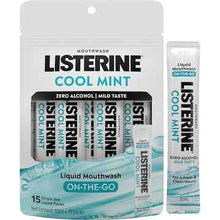 Listerine Liquid Mouthwash On The Go Zero Alcohol 10mL x 15 pack