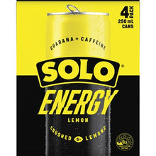 Solo Energy Lemon Flavour Cans 250mL x 4 pack