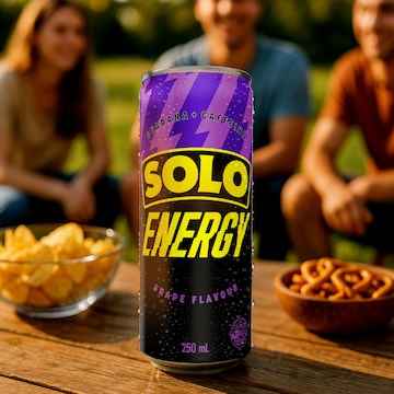 Solo Energy Grape Flavour Cans 250mL x 4 pack