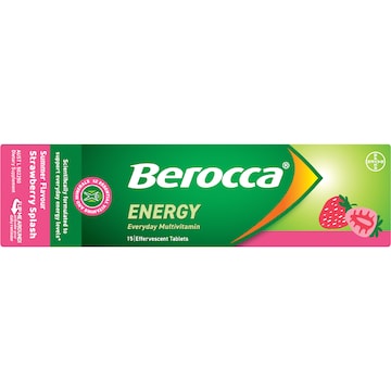 Berocca Energy Everyday Multivitamin Tablets Strawberry Splash 15 pack