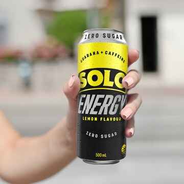 Solo Energy Drink Lemon Zero Sugar 500mL