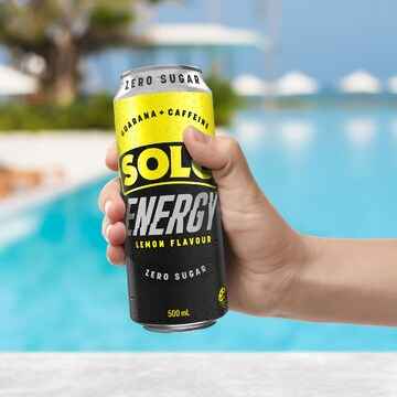 Solo Energy Drink Lemon Zero Sugar 500mL