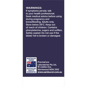 Sambucol Double Strength Cold & Flu Capsules 12 pack