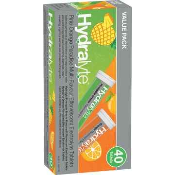 Hydralyte Effervescent Tablets Pine Orange 40 pack