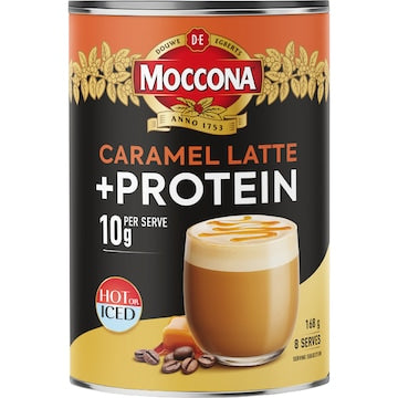 Moccona Protein Caramel Latte Coffee Tin 168g