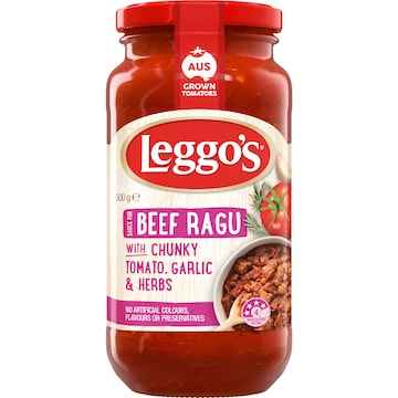 Chunky Beef Ragu Pasta Sauce with Tomato, Garlic & Herbs 500g